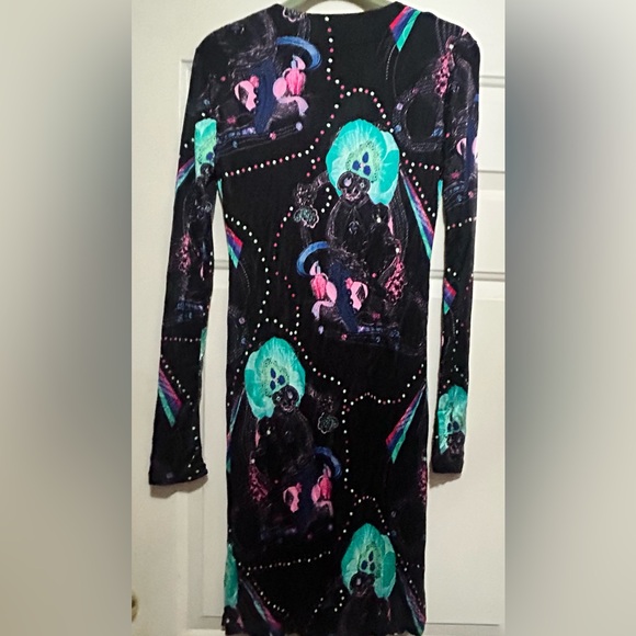 Custo Barcelona Multicolor Long Sleeve Dress Medium - Picture 5 of 5